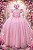 Vestido Infantil Longo Rose Busto Nervura Pérolas Damas Luxo - Imagem 7
