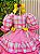 Vestido Infantil Junino Arraiá Capira Xadrez Colorido Pink - Imagem 3