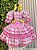 Vestido Infantil Junino Arraiá Capira Xadrez Colorido Pink - Imagem 9