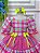 Vestido Infantil Junino Arraiá Capira Xadrez Colorido Verde - Imagem 2