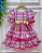 Vestido Infantil Junino Arraiá Capira Xadrez Colorido Verde - Imagem 3