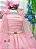 Vestido Infantil Longo Rosa Aplique Borboletas Festas Dama Luxo - Imagem 2