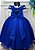 Vestido Infantil Longo Azul Royal Busto Nervura Damas - Imagem 3