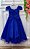 Vestido Infantil Longo Azul Royal Busto Nervura Damas - Imagem 4