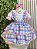 Conjunto Infantil Junino Camisa e Salopete Xadrez Rosa Azul - Imagem 14