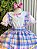 Conjunto Infantil Junino Camisa e Salopete Xadrez Rosa Azul - Imagem 13