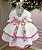 Vestido Infantil Junino Noivinha Caipira Luxo + Saiote - Imagem 15