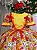 Vestido Infantil Junino Amarelo Quermesse de Luxo - Imagem 4