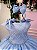 Vestido Infantil Azul Bebe Cinderela Princesas Mariely - Imagem 3