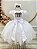 Vestido Infantil Branco Busto Renda e Borboletas Daminhas - Imagem 4