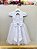 Vestido Infantil Branco Busto Renda e Borboletas Daminhas - Imagem 2