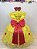 Vestido Infantil Amarelo Princesa Bela Realeza Luxo - Imagem 2