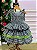Vestido Infantil Luxo Arraia do Xadrez Preto - Imagem 8