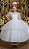 Vestido Infantil Branco Busto Renda Daminhas Festas Luxo - Imagem 1