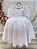 Vestido Infantil Branco Busto Renda Daminhas Festas Luxo - Imagem 4