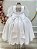Vestido Infantil Branco Busto Renda Daminhas Festas Luxo - Imagem 7