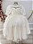 Vestido Infantil Off White Busto Renda Daminhas Festas Luxo - Imagem 1