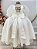 Vestido Infantil Off White Busto Renda Daminhas Festas Luxo - Imagem 2