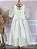 Vestido Infantil Off White Busto Renda Daminhas Festas Luxo - Imagem 5
