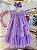 Vestido Infantil Trapézio Lilás Jardim Encantado Luxo Festa - Imagem 1