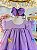 Vestido Infantil Trapézio Lilás Jardim Encantado Luxo Festa - Imagem 2