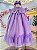 Vestido Infantil Trapézio Lilás Jardim Encantado Luxo Festa - Imagem 3