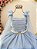 Vestido Infantil Longo Azul Aplique de Borboletas Festas - Imagem 5