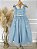 Vestido Infantil Longo Azul Aplique de Borboletas Festas - Imagem 3