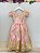 Vestido Infantil Rosa Com Renda Realeza Dourada e Pérolas - Imagem 4