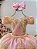 Vestido Infantil Rosa Com Renda Realeza Dourada e Pérolas - Imagem 2