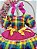 Vestido Infantil Junino Caipira Arraiá Pink Xadrez Colorido Laços - Imagem 6