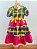 Vestido Infantil Junino Caipira Arraiá Pink Xadrez Colorido Laços - Imagem 2