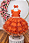 Vestido Infantil Terracota Saia Babados e Glitter Festas - Imagem 1