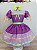 Vestido Infantil Junino Lilás Com Estampa Florzinhas Festas - Imagem 3