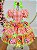 Vestido Infantil Junino Caipira Xadrez Laranja Flores Coloridas - Imagem 2