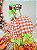 Vestido Infantil Junino Caipira Xadrez Laranja Flores Coloridas - Imagem 4