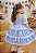 Vestido Infantil Junino Caipira Arraiá Azul Claro Xadrez Laços - Imagem 4
