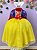 Vestido Infantil Princesa Branca de Neve Longo Com Capa - Imagem 11