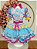 Vestido Infantil Junino Arraiá Azul Estampa Colorida - Imagem 3
