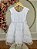 Vestido Infantil Branco Saia Babados e Glitter Daminha - Imagem 3