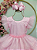 Vestido Infantil Rosa Claro Saia Babados e Glitter Daminhas - Imagem 2