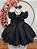 Vestido Infantil Preto da Minnie Saia com Glitter e Led Festas - Imagem 3