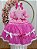 Vestido Infantil Junino Caipira Pink Xadrez Laços - Imagem 3