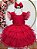Vestido Infantil Vermelho Saia com Babados e Glitter Festas - Imagem 1