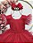 Vestido Infantil Vermelho Saia com Babados e Glitter Festas - Imagem 2