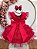 Vestido Infantil Vermelho Saia com Babados e Glitter Festas - Imagem 3