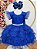Vestido Infantil Azul Royal Saia com Babados e Glitter Festas - Imagem 1