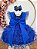 Vestido Infantil Azul Royal Saia com Babados e Glitter Festas - Imagem 3