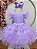 Vestido Infantil Lilás Saia Babados e Glitter Festas - Imagem 1