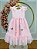 Vestido Infantil Rosa Claro Jardim Encantado Apliques Festas - Imagem 3